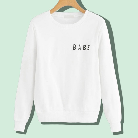 Positive Self Talk “babe” mental health graphic crewneck sweatshirt medium - Picture 2 of 11